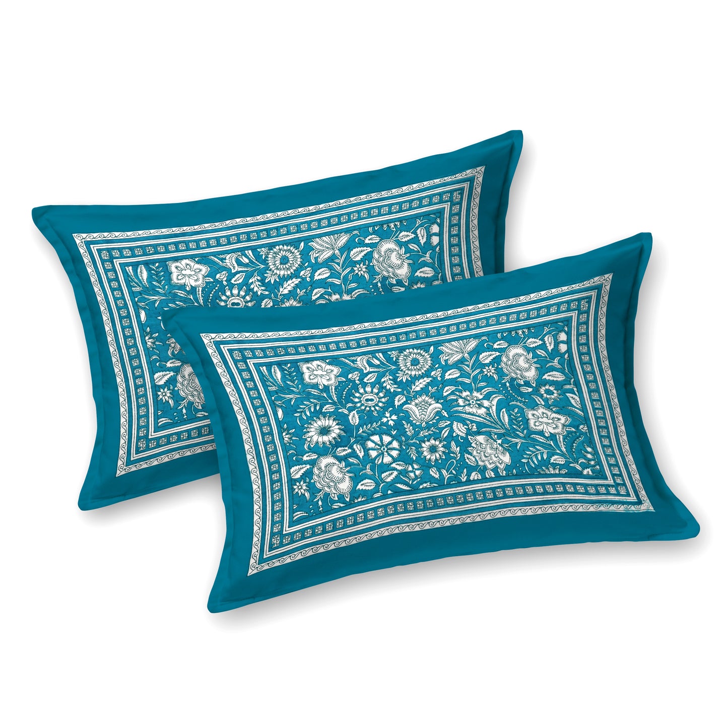 100% pure cotton jaipuri sanganari printed 98*108 king size Premium bedsheet with 2 Matching pillow covers