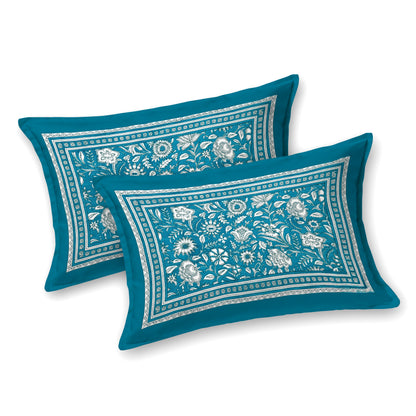 100% pure cotton jaipuri sanganari printed 98*108 king size Premium bedsheet with 2 Matching pillow covers