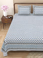 100% pure cotton jaipuri sanganari printed 98*108 king size Premium bedsheet with 2 Matching pillow covers
