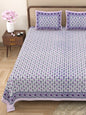 100% pure cotton jaipuri sanganari printed 98*108 king size Premium bedsheet with 2 Matching pillow covers