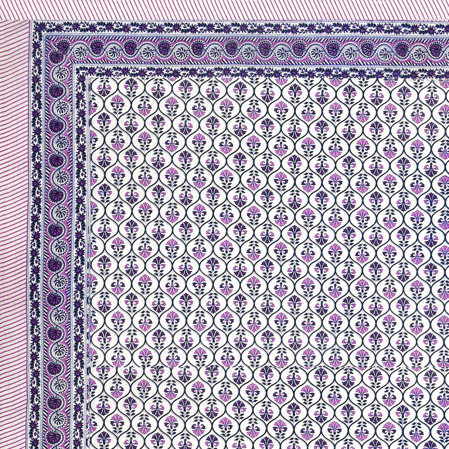 100% pure cotton jaipuri sanganari printed 98*108 king size Premium bedsheet with 2 Matching pillow covers