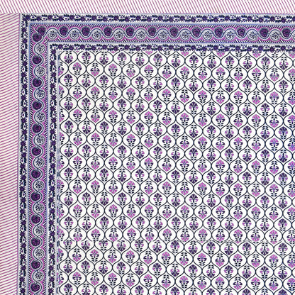 100% pure cotton jaipuri sanganari printed 98*108 king size Premium bedsheet with 2 Matching pillow covers