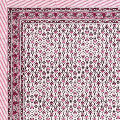 100% pure cotton jaipuri sanganari printed 98*108 king size Premium bedsheet with 2 Matching pillow covers