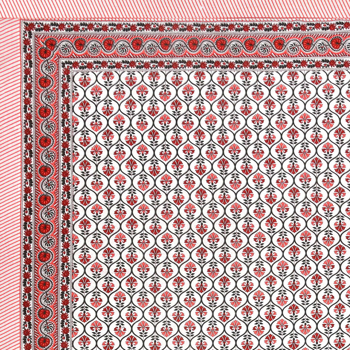 100% pure cotton jaipuri sanganari printed 98*108 king size Premium bedsheet with 2 Matching pillow covers