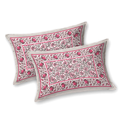 100% pure cotton jaipuri sanganari printed 98*108 king size Premium bedsheet with 2 Matching pillow covers