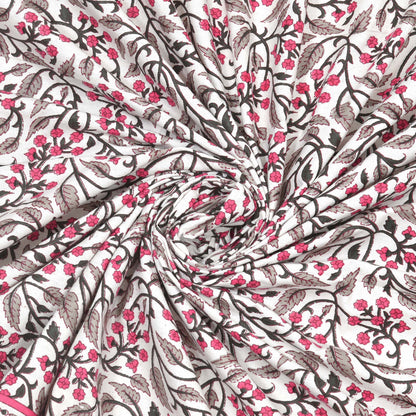 100% pure cotton jaipuri sanganari printed 98*108 king size Premium bedsheet with 2 Matching pillow covers