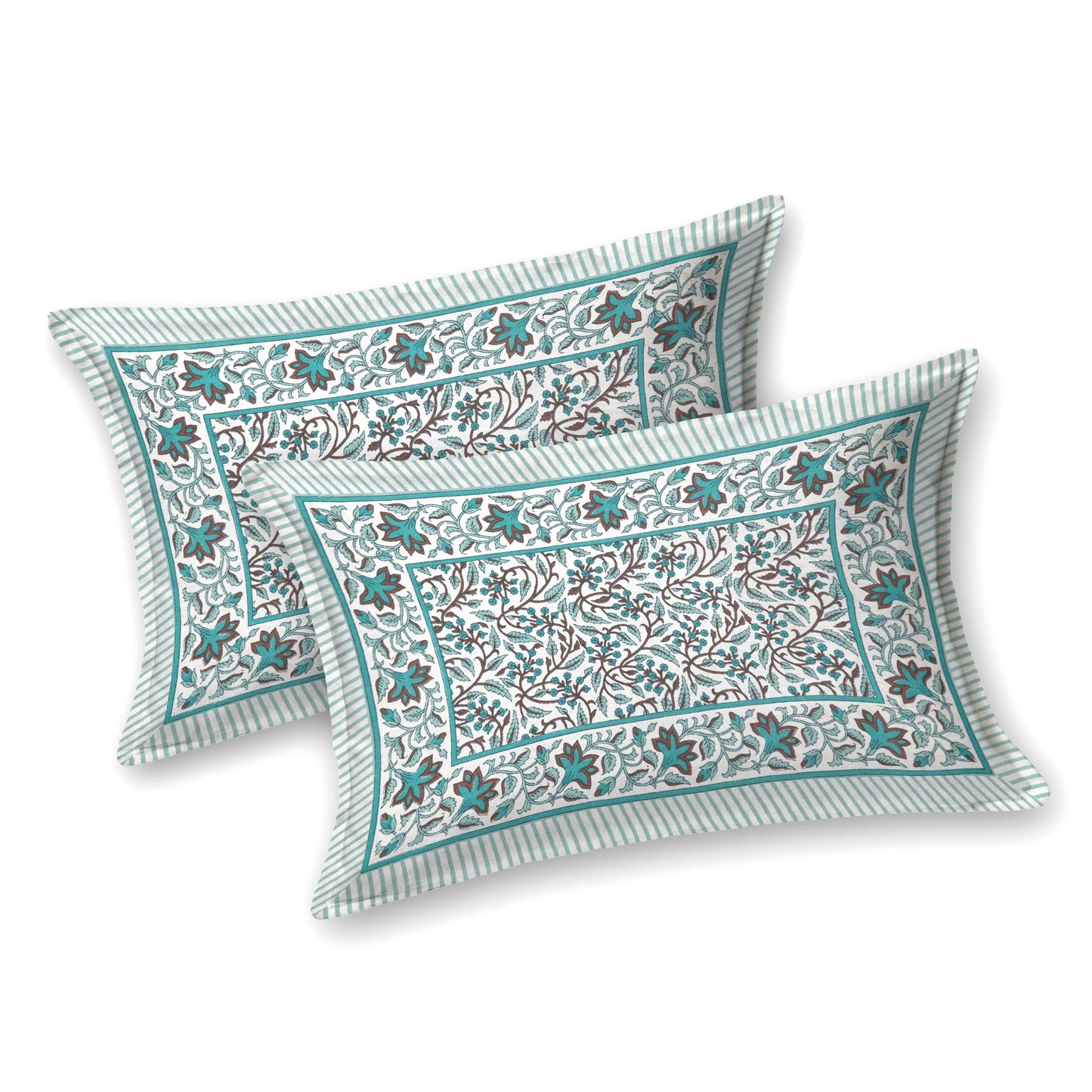 100% pure cotton jaipuri sanganari printed 98*108 king size Premium bedsheet with 2 Matching pillow covers