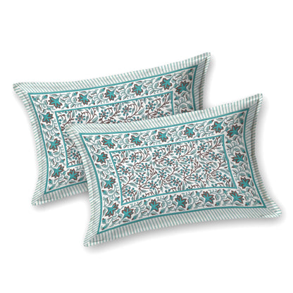 100% pure cotton jaipuri sanganari printed 98*108 king size Premium bedsheet with 2 Matching pillow covers