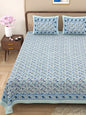 100% pure cotton jaipuri sanganari printed 98*108 king size Premium bedsheet with 2 Matching pillow covers
